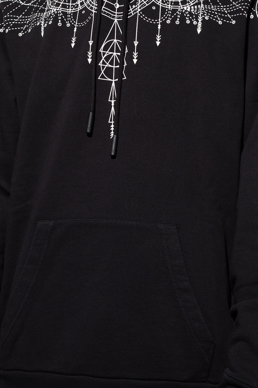【関税&送料込】Marcelo Burlon Black Polyester Blend Sweatsh Marcelo Burlon X Kappa Embroidered Logo Men's Sweatshirt